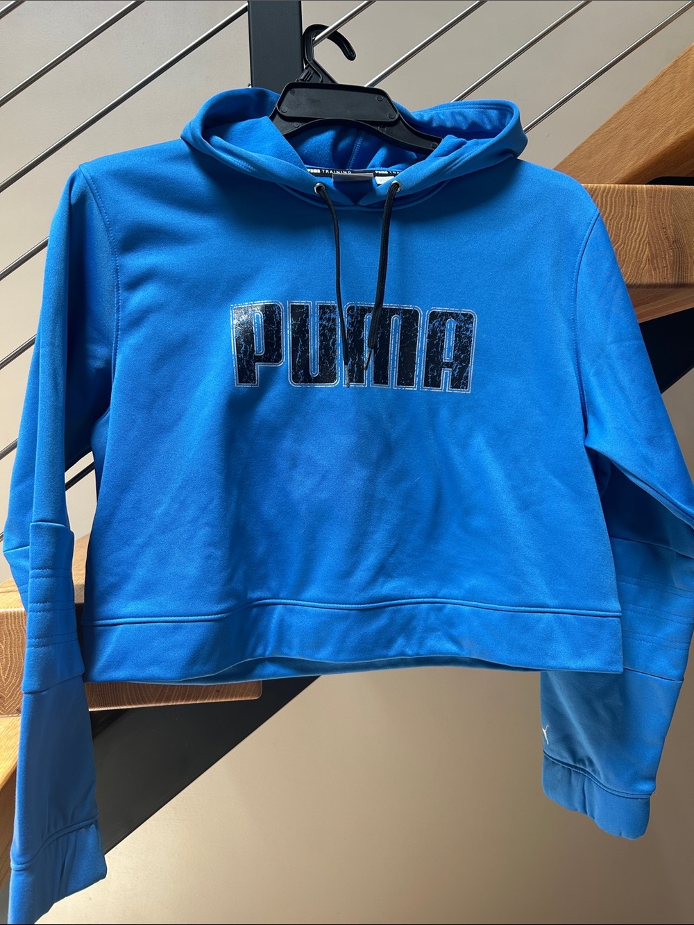 Puma Women's Bright Blue Pullover Hoodie with Logo B016